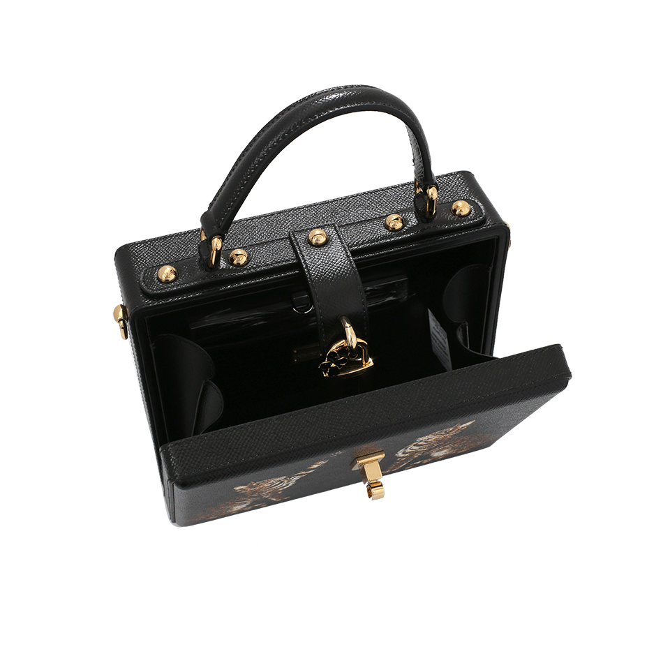 DOLCE & GABBANA-Cat Print Box Bag-BLACK