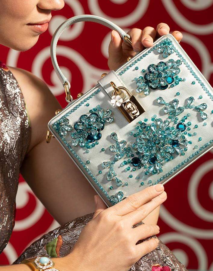 DOLCE & GABBANA パーティーバック Bejeweled Embroidered Satin Dolce Box Bag | DOLCE & GABBANA