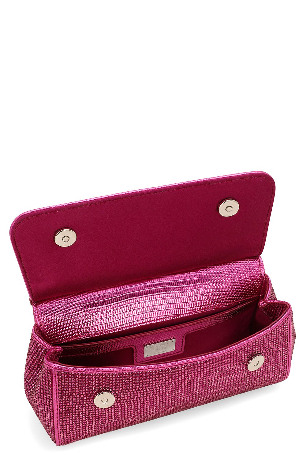 DOLCE & GABBANA-Small Sicily Bag - Fuchsia Crystal-BOUGN/FX