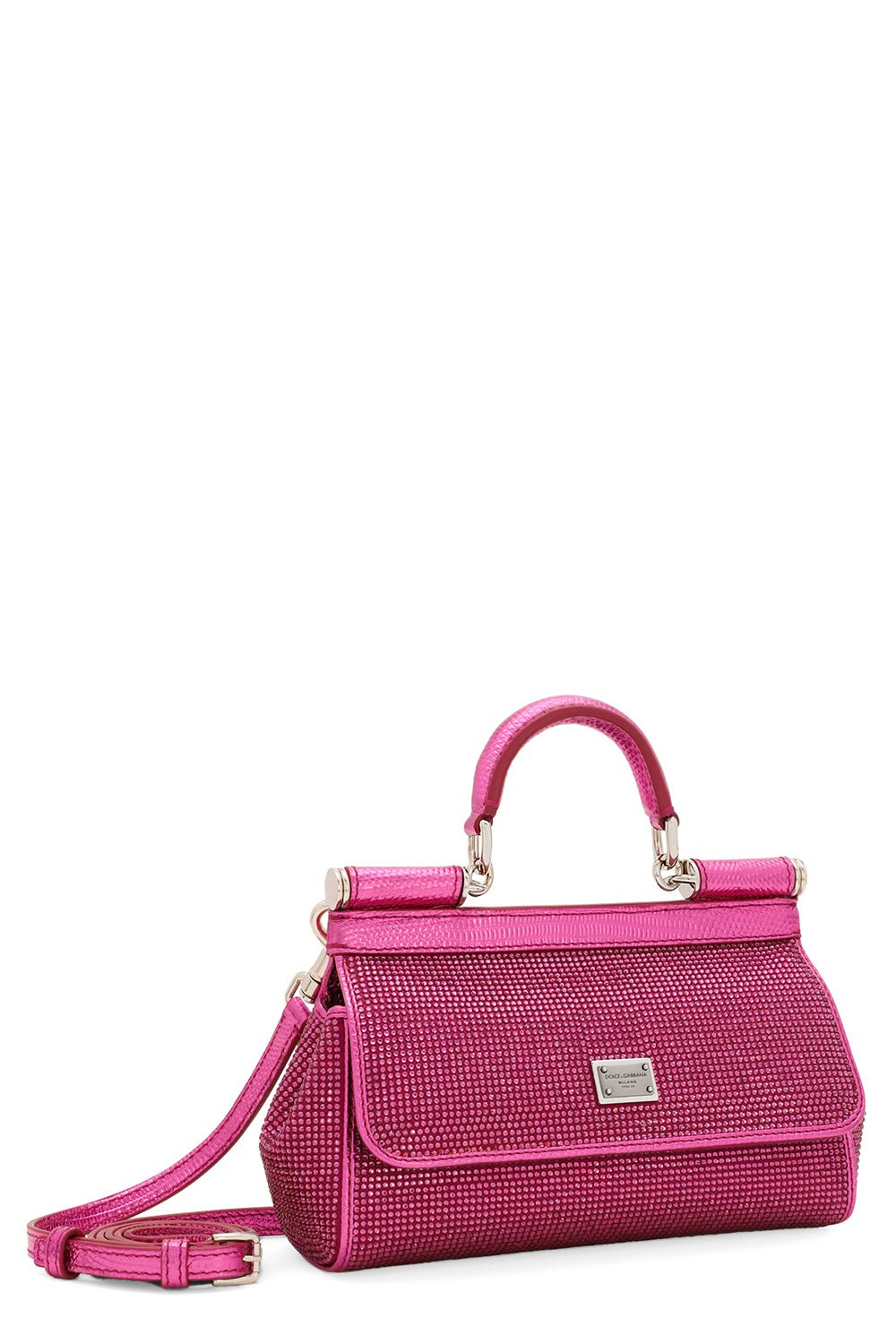 DOLCE & GABBANA-Small Sicily Bag - Fuchsia Crystal-BOUGN/FX