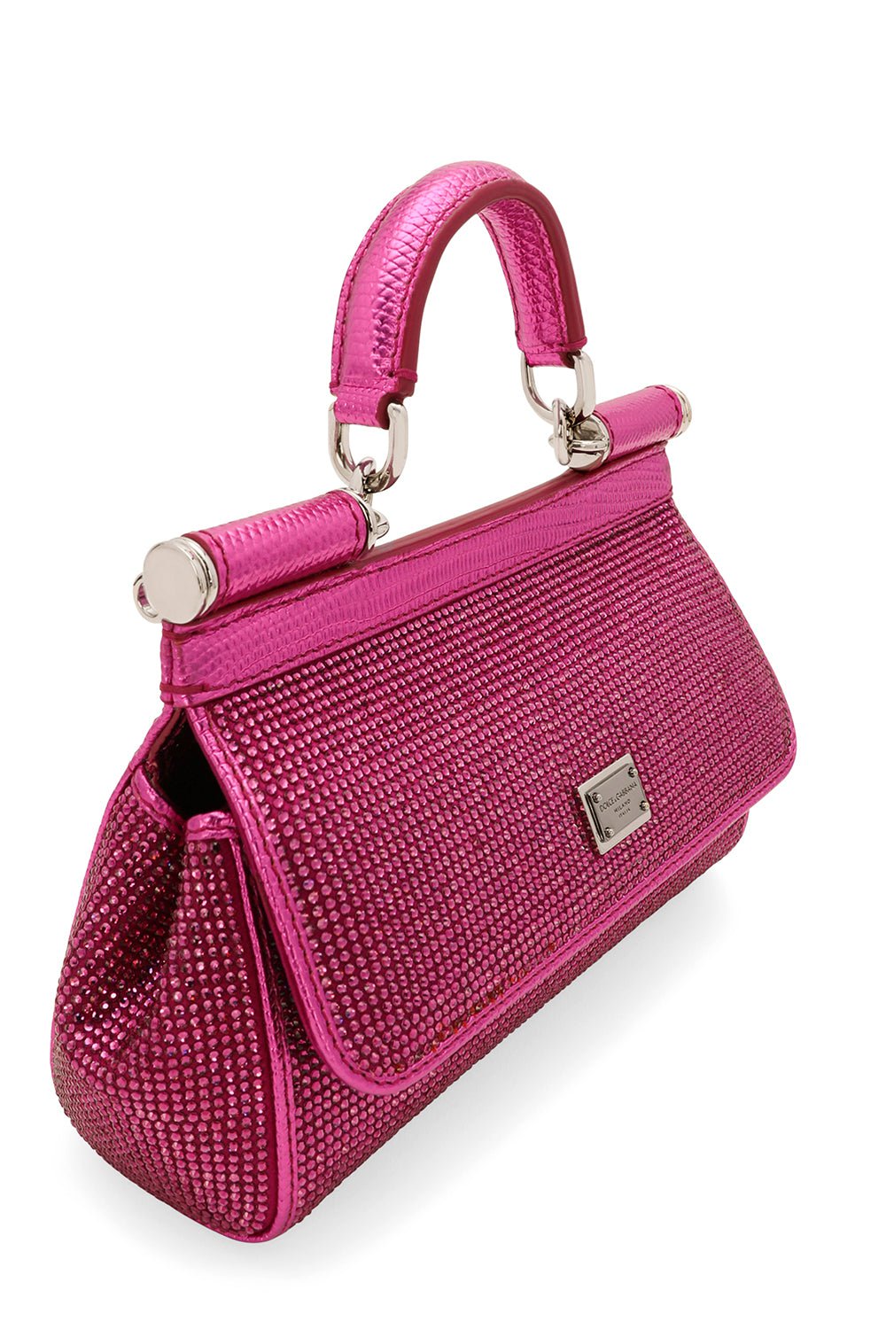 DOLCE & GABBANA-Small Sicily Bag - Fuchsia Crystal-BOUGN/FX