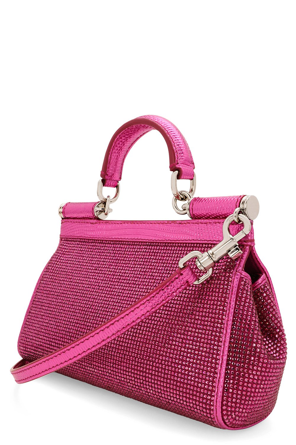 DOLCE & GABBANA-Small Sicily Bag - Fuchsia Crystal-BOUGN/FX