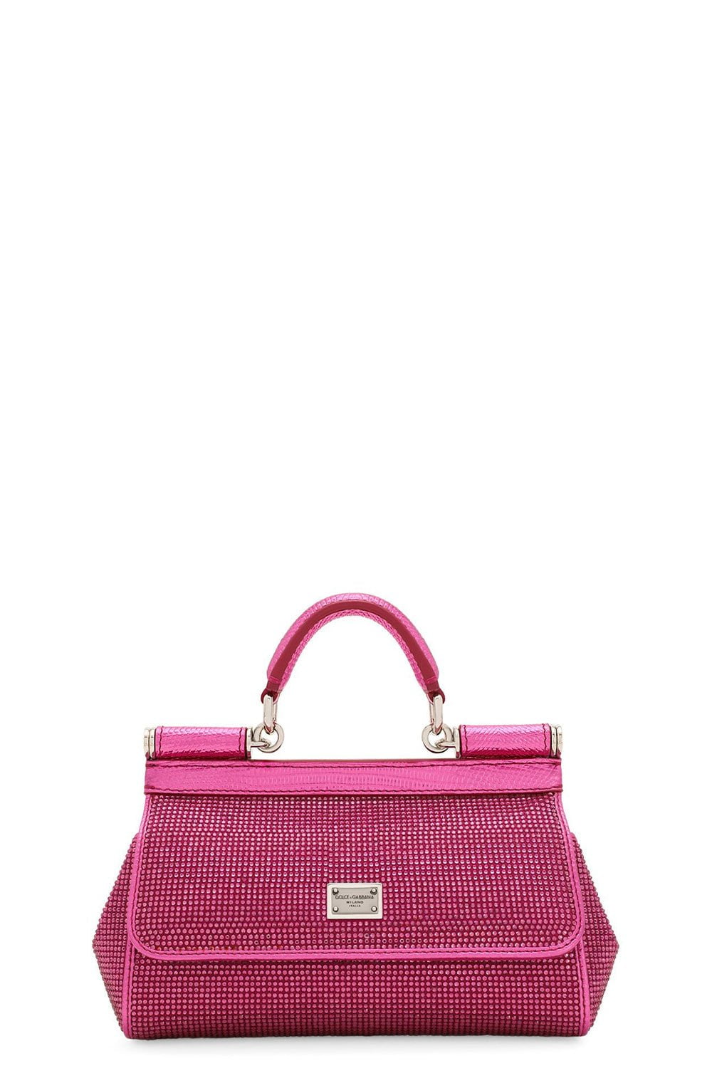 DOLCE & GABBANA-Small Sicily Bag - Fuchsia Crystal-BOUGN/FX