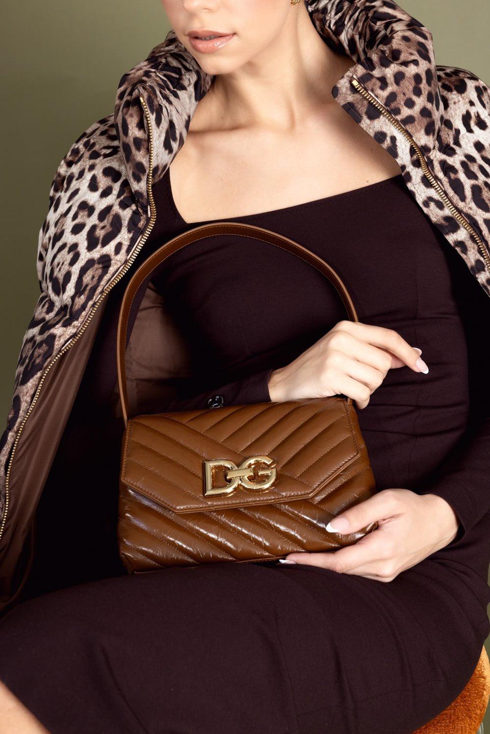 DOLCE & GABBANA-Lop Shoulder Bag-CAMMELLO