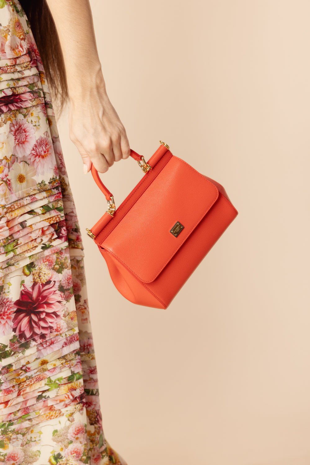 DOLCE & GABBANA-Medium Sicily Bag - Coral-CORAL