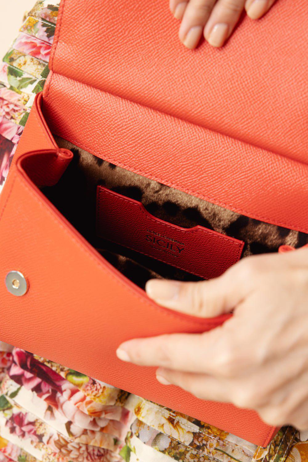 DOLCE & GABBANA-Medium Sicily Bag - Coral-CORAL