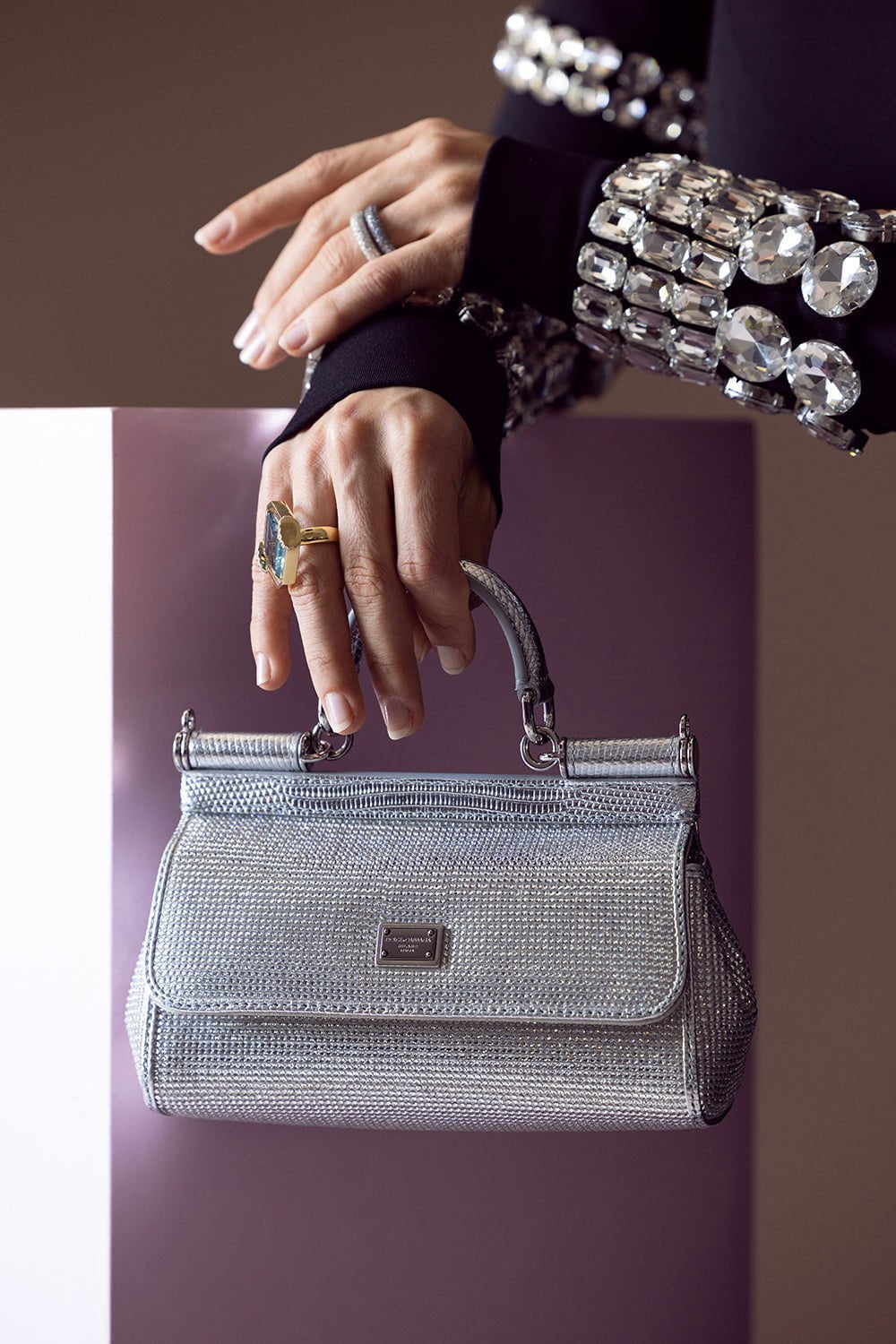 DOLCE & GABBANA-Small Sicily Bag - Crystal-CRYSTAL