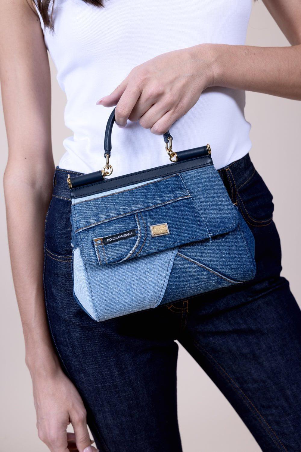 DOLCE & GABBANA-Medium Sicily Bag - Denim-DENIM