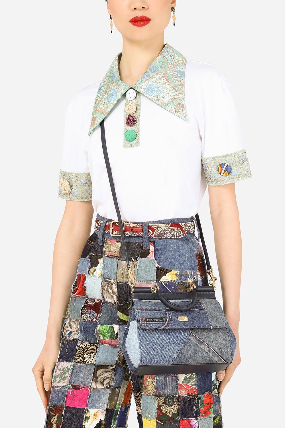 DOLCE & GABBANA-Medium Sicily Bag - Denim-DENIM