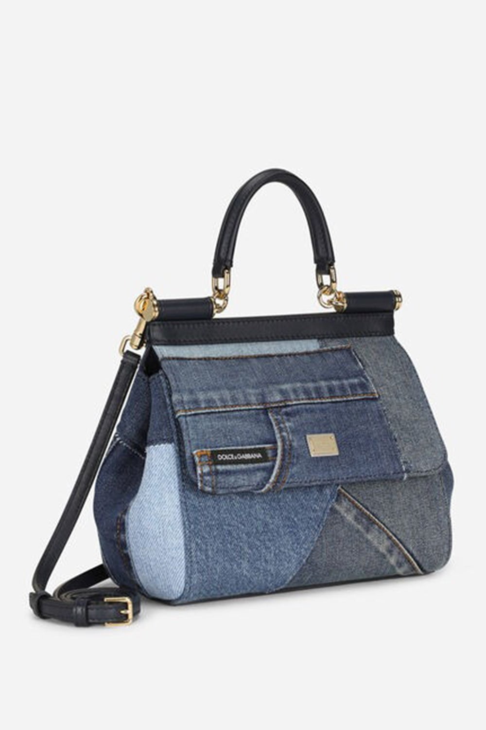 DOLCE & GABBANA-Medium Sicily Bag - Denim-DENIM