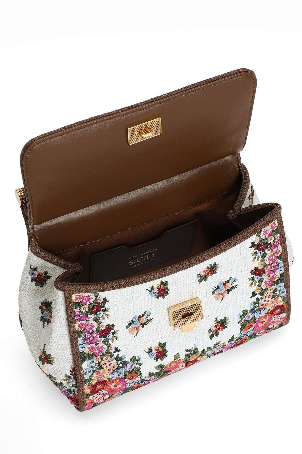 Sicily Medium Edit Bag - Multi Cammello-FLORAL-HANDBAGTOP HANDLE-DOLCE & GABBANA