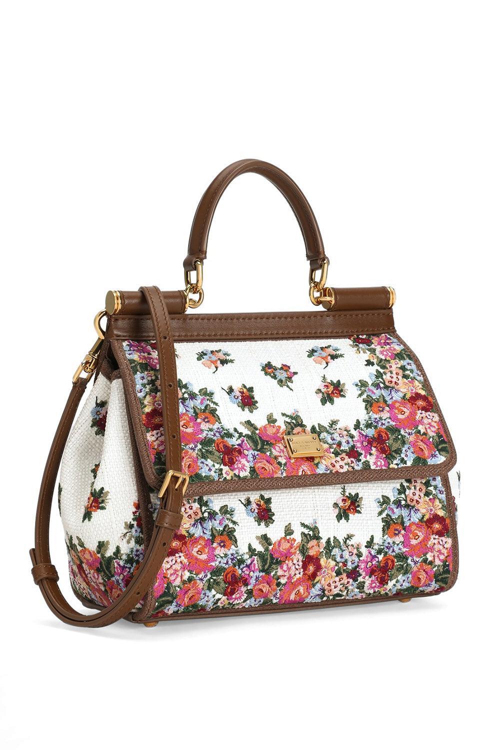 Sicily Medium Edit Bag - Multi Cammello-FLORAL-HANDBAGTOP HANDLE-DOLCE & GABBANA