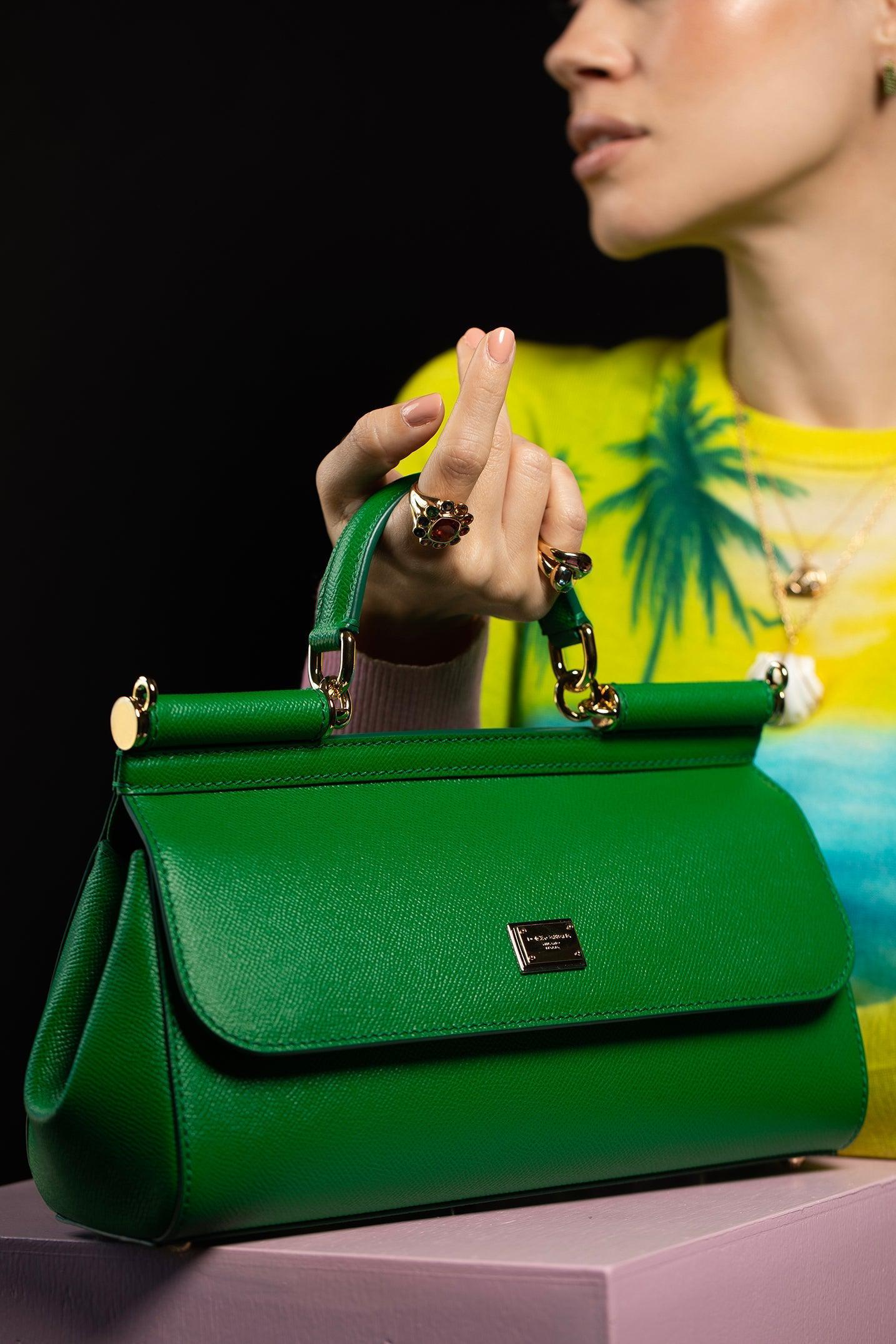 DOLCE & GABBANA-Medium Sicily Bag-GREEN
