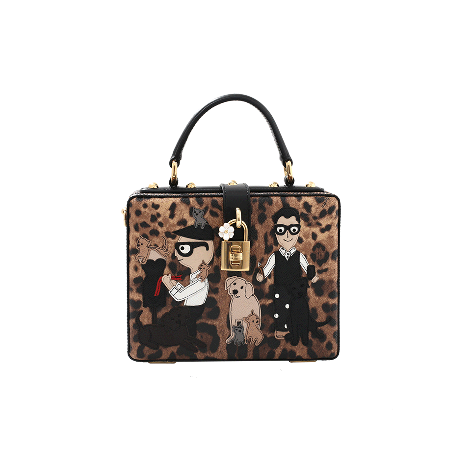 DOLCE & GABBANA-Leopard Leather Box Bag-LEOPARD