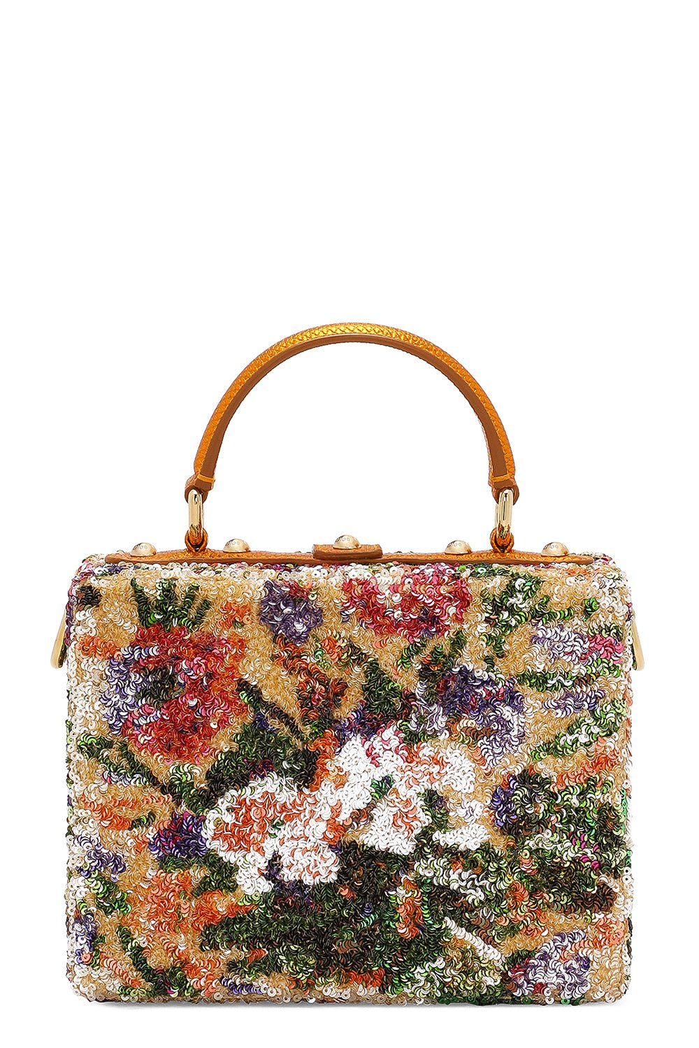 DOLCE & GABBANA-Beaded Floral Hard Box Bag-MULTI