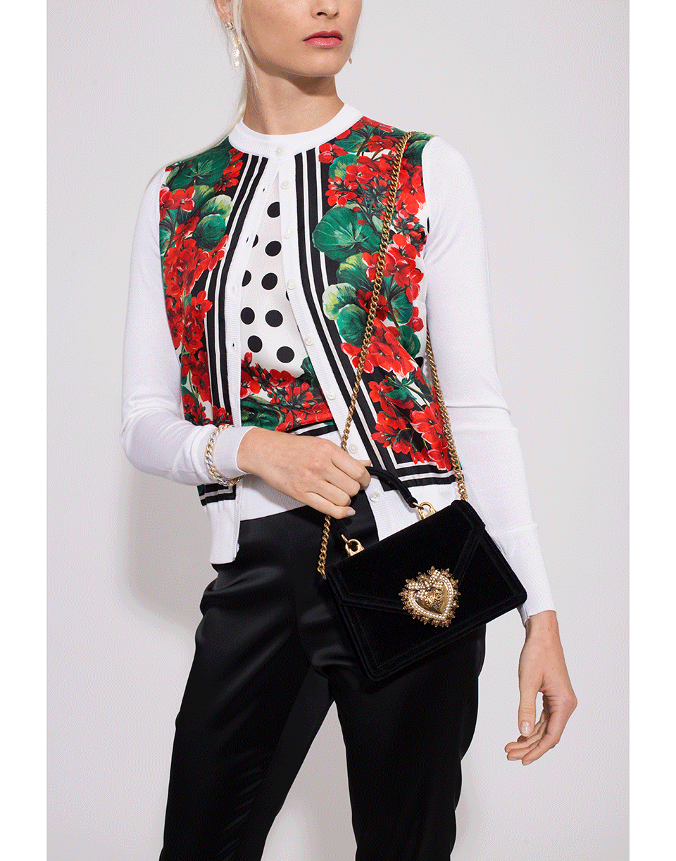DOLCE & GABBANA-Nero Devotion Top Handle Velvet Bag-NERO