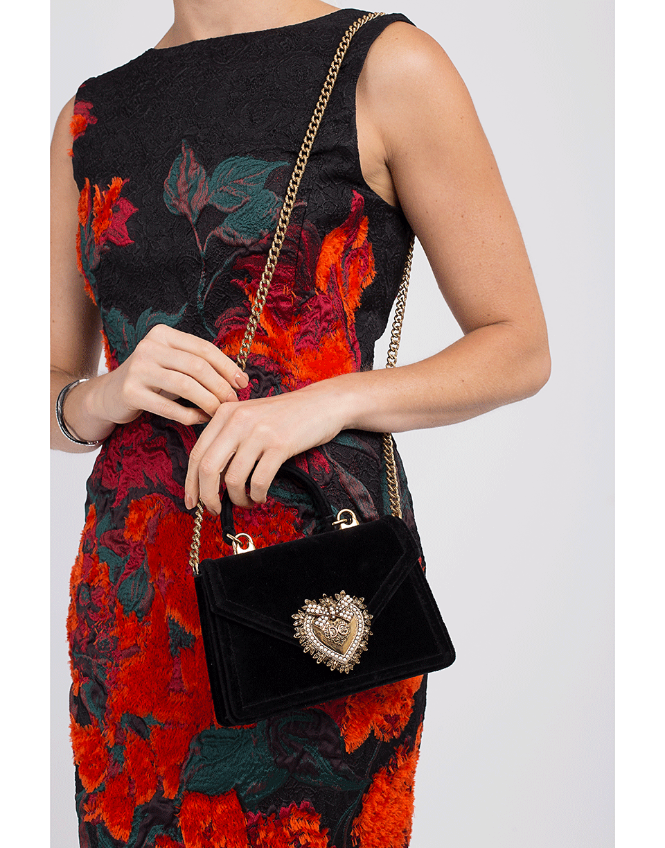 Dolce & Gabbana パーティーバッグ 黒 ベルベット Nero Devotion Top Handle Velvet Bag | DOLCE & GABBANA – Marissa