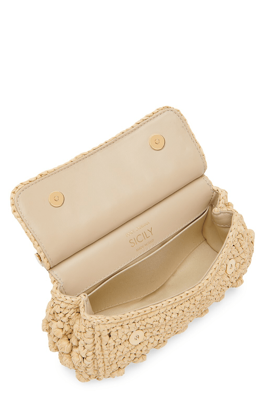 DOLCE & GABBANA-Top Handle Mini Raffia Envelope Bag-NATURAL/BEIGE
