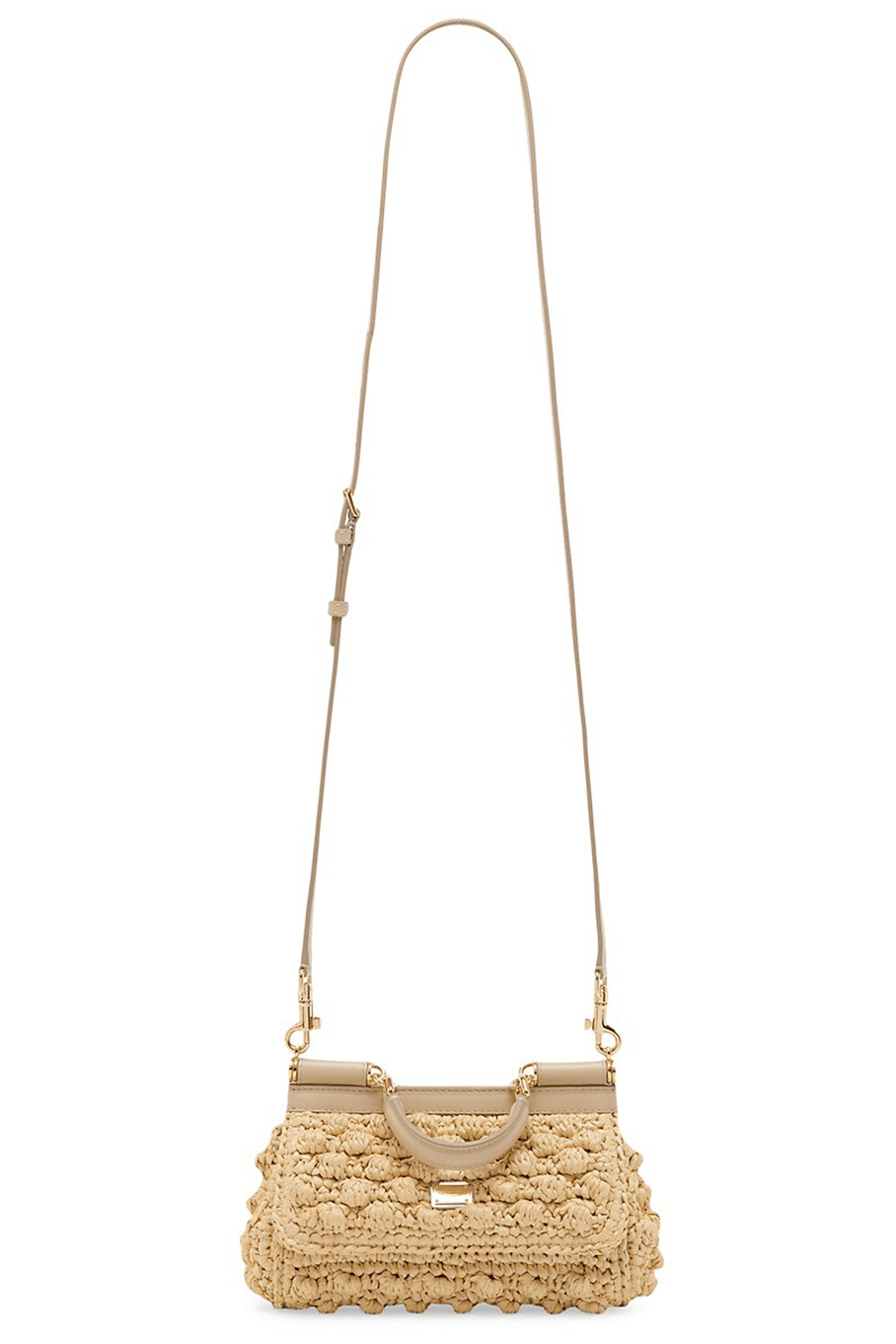 DOLCE & GABBANA-Top Handle Mini Raffia Envelope Bag-NATURAL/BEIGE
