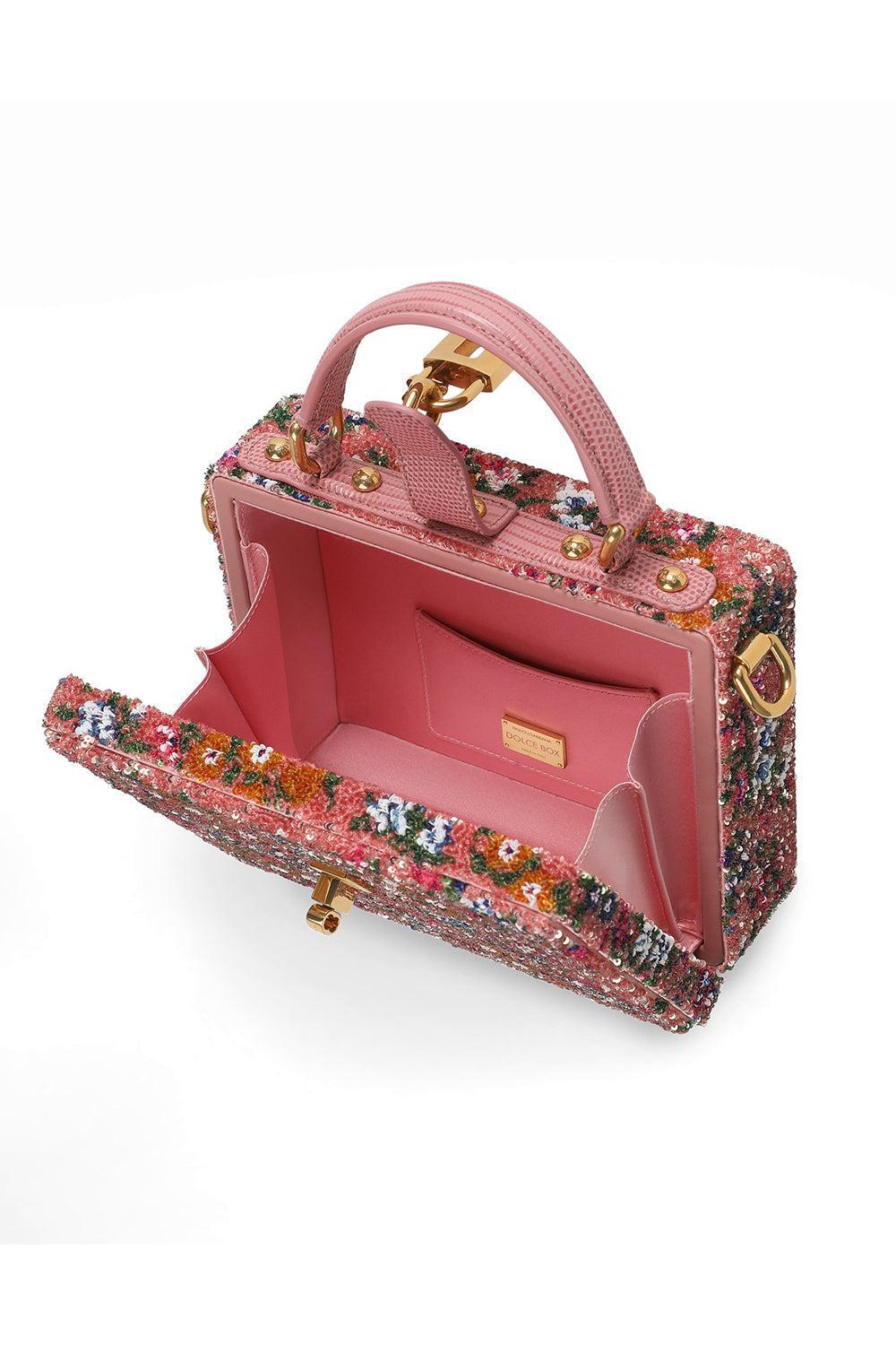 Dolce Box Bag - Embellished Pink Multi-PINK-HANDBAGTOP HANDLE-DOLCE & GABBANA
