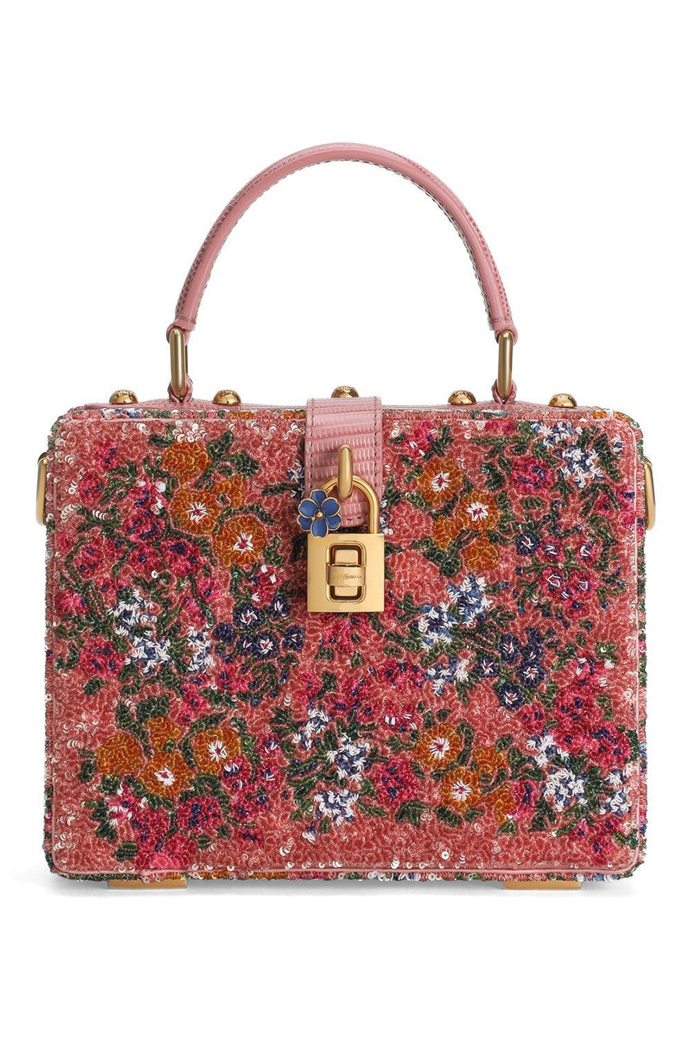 Dolce Box Bag - Embellished Pink Multi-PINK-HANDBAGTOP HANDLE-DOLCE & GABBANA