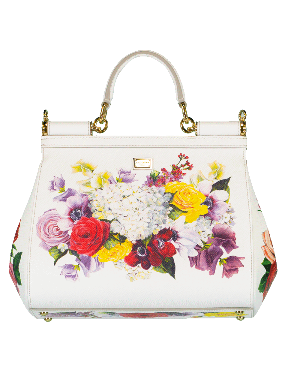 DOLCE & GABBANA-Sicily Medium Top Handle Floral Bag-ROSE/NAT