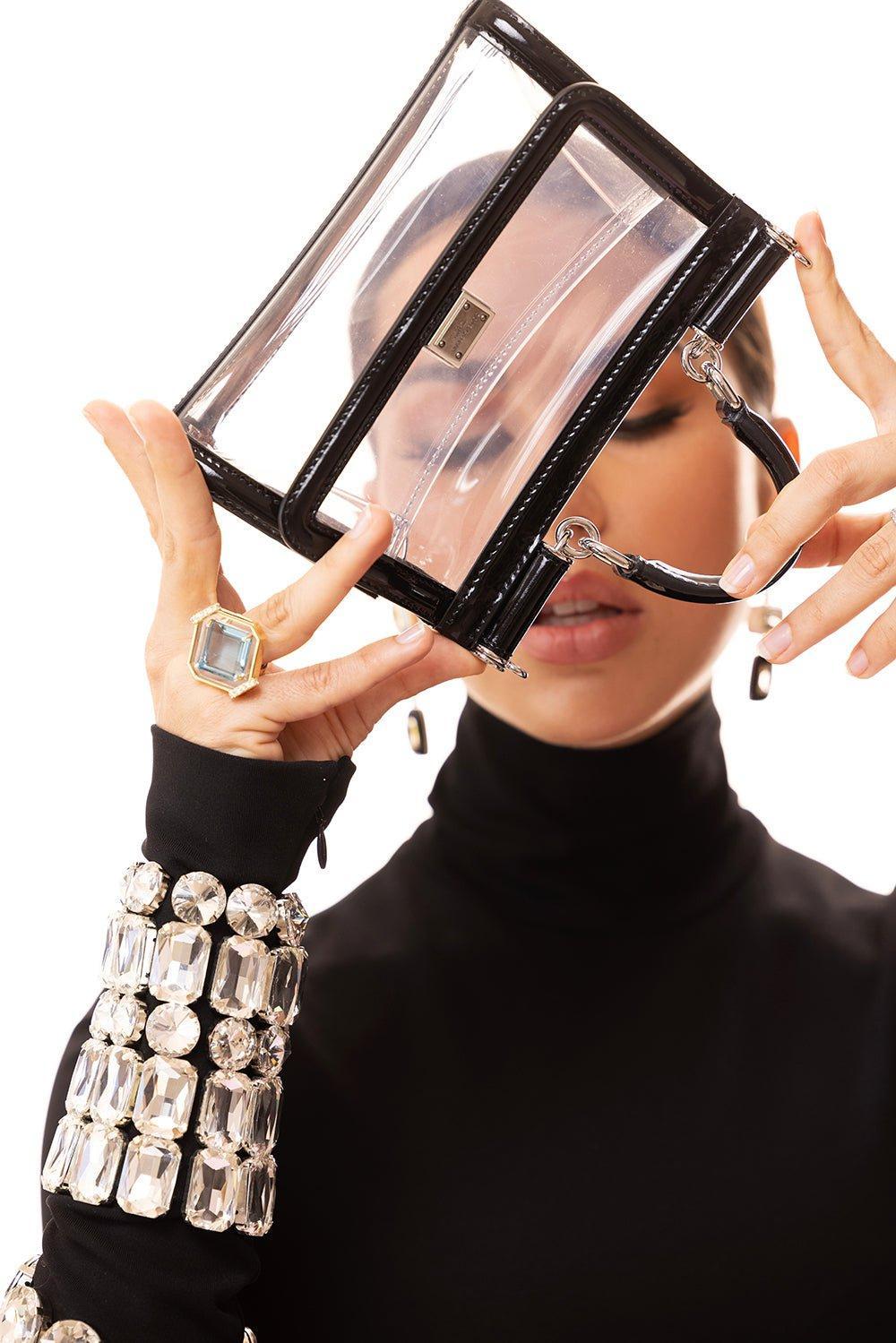 DOLCE & GABBANA-Small Sicily Bag - Black Transparent-TRNSP/BK