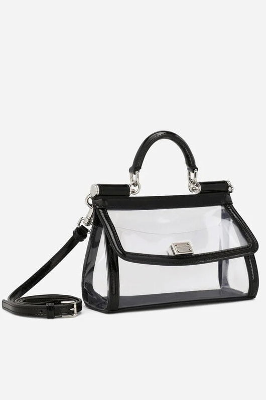 DOLCE & GABBANA-Small Sicily Bag - Black Transparent-TRNSP/BK
