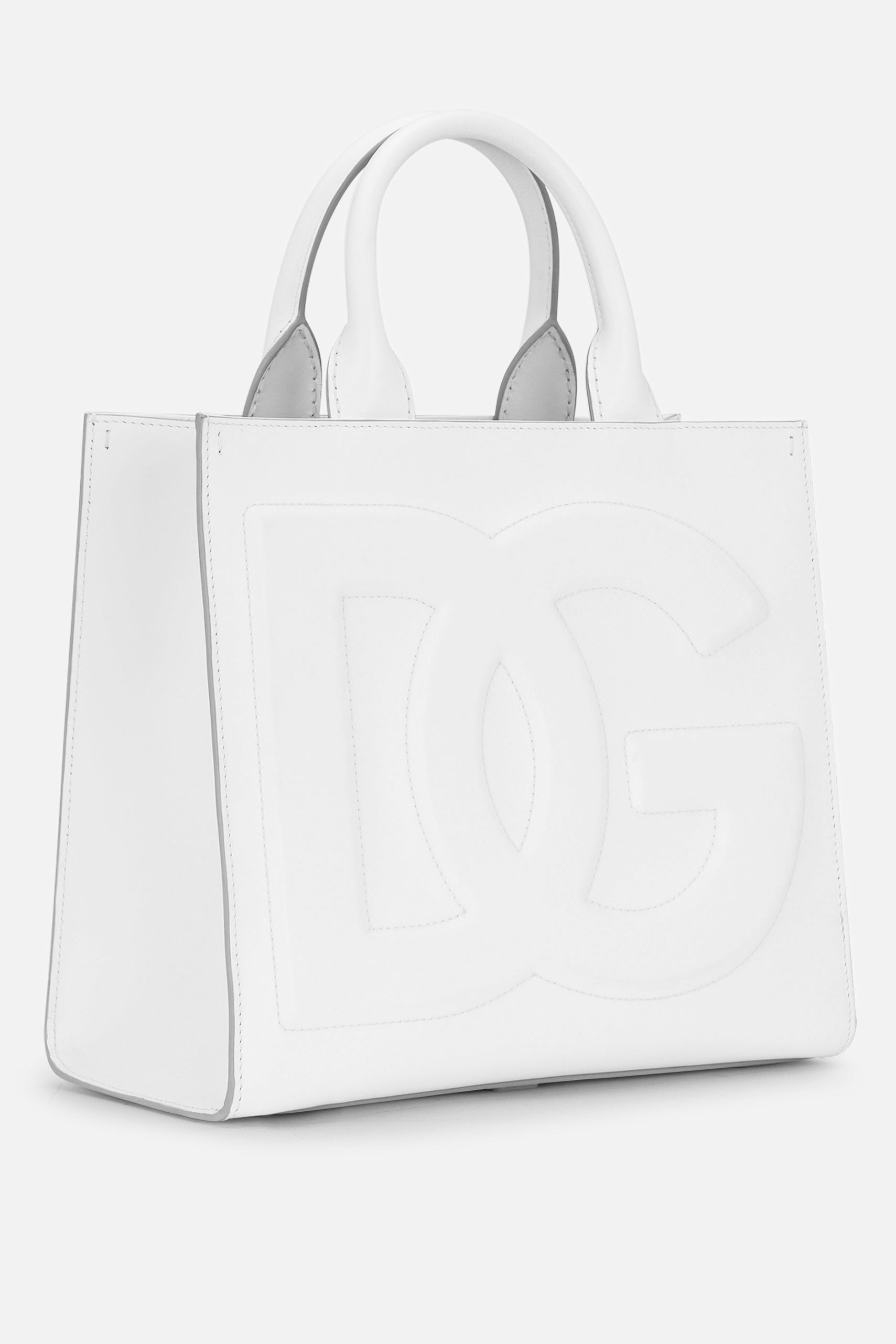 DOLCE & GABBANA-Medium DG Embossed Mono Tote-BIANCO