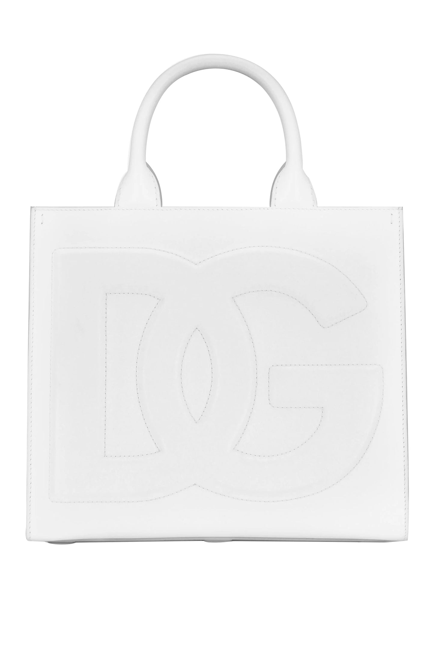 DOLCE & GABBANA-Medium DG Embossed Mono Tote-BIANCO