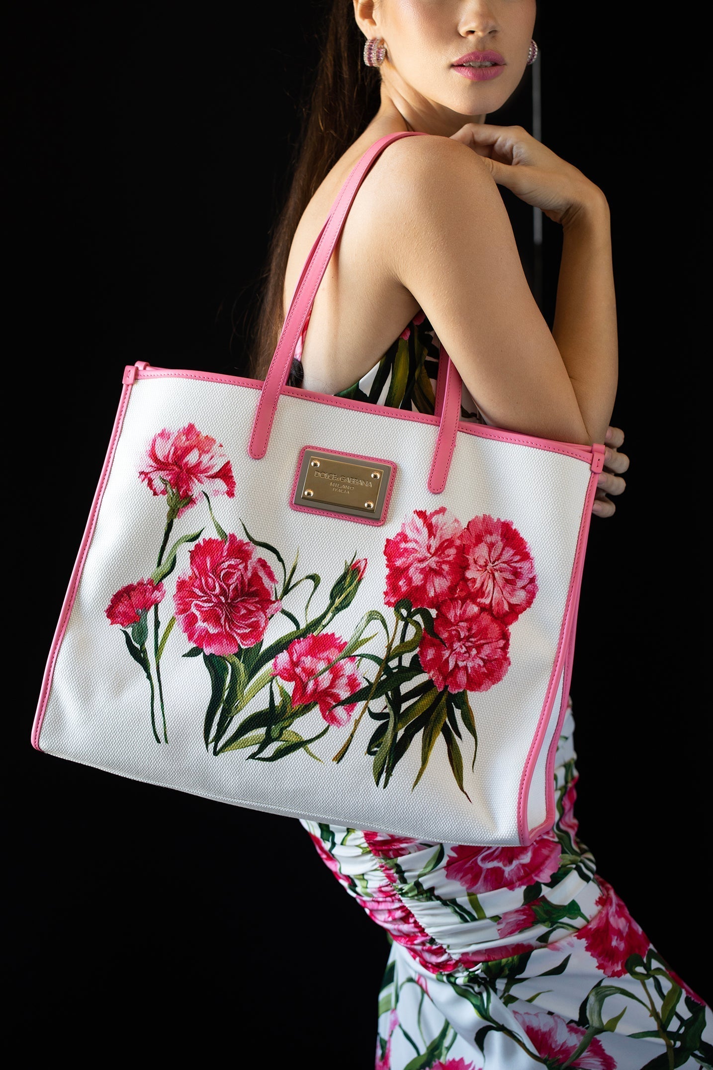 DOLCE & GABBANA-Printed Canvas Tote-HAPPYGRD