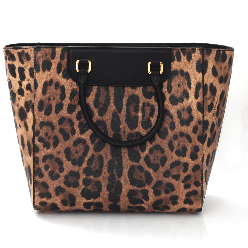 DOLCE & GABBANA-Shopper Tote-NAT/BLK