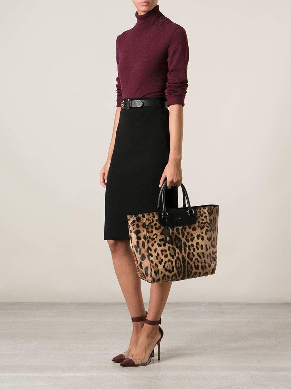 DOLCE & GABBANA-Shopper Tote-NAT/BLK