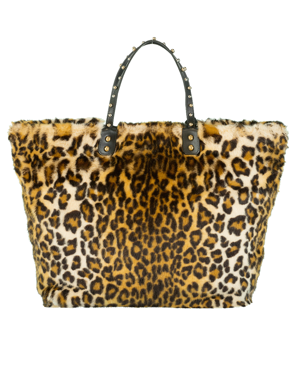 DOLCE & GABBANA-Furry Leo Print Tote-NATURAL