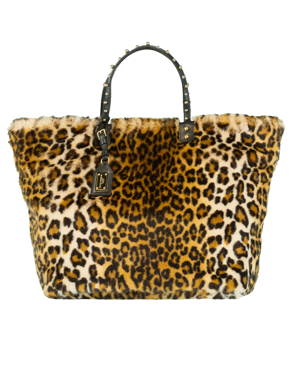 DOLCE & GABBANA-Furry Leo Print Tote-NATURAL