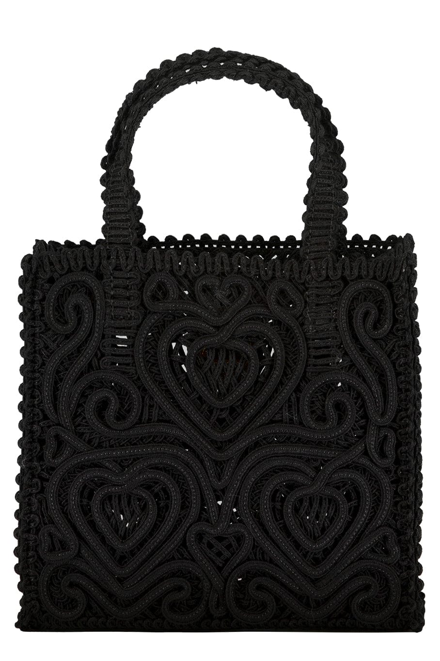 DOLCE & GABBANA-Embroidered Mini Tote Bag-NERO