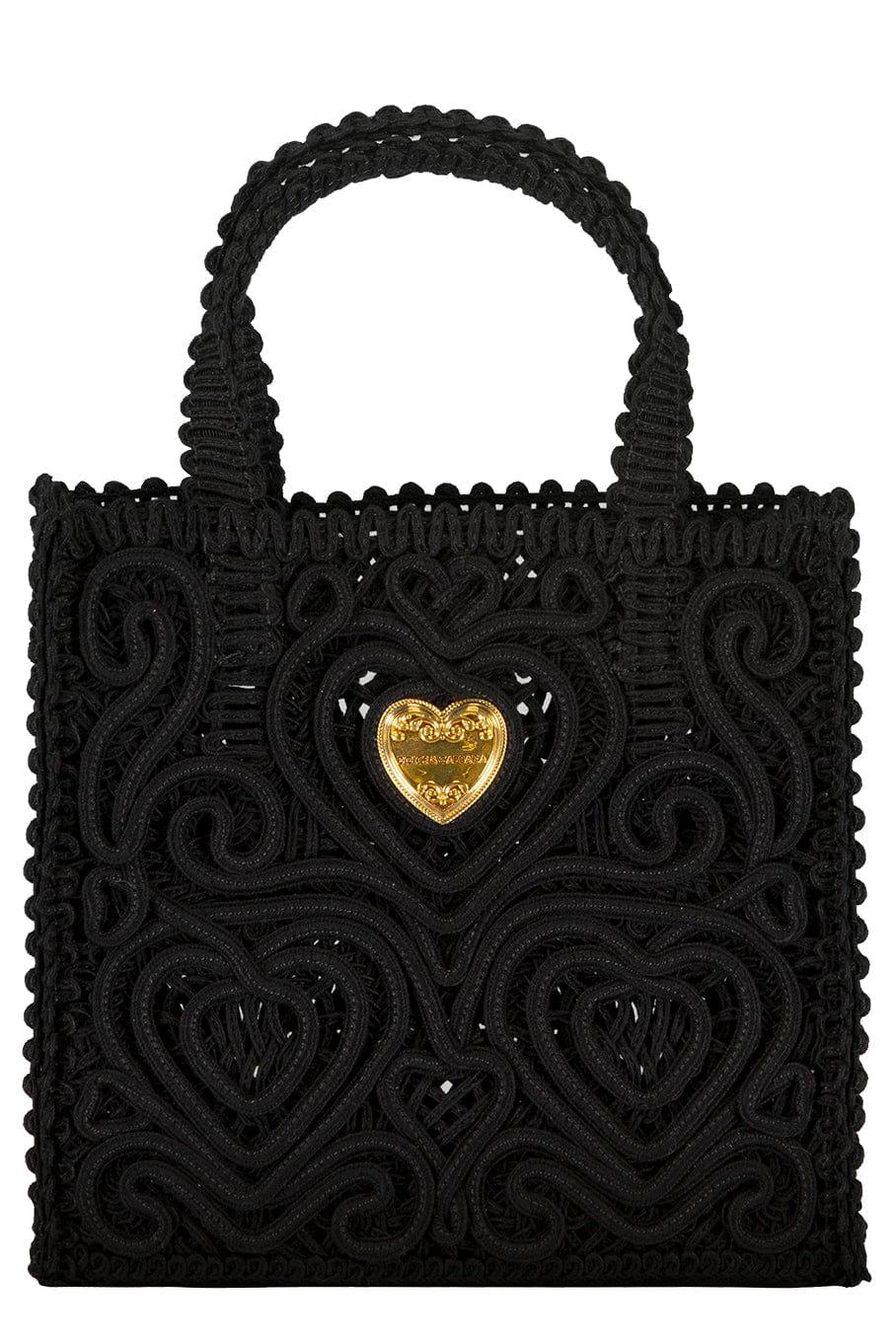 DOLCE & GABBANA-Embroidered Mini Tote Bag-NERO