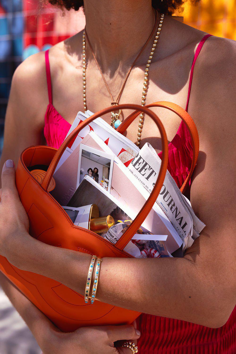 DOLCE & GABBANA-Small Logo Shopper - Orange-ORANGE