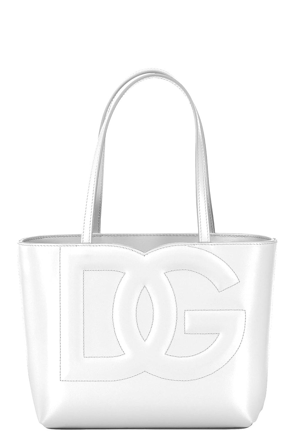 DOLCE & GABBANA-Medium Logo Shopper - White-WHITE