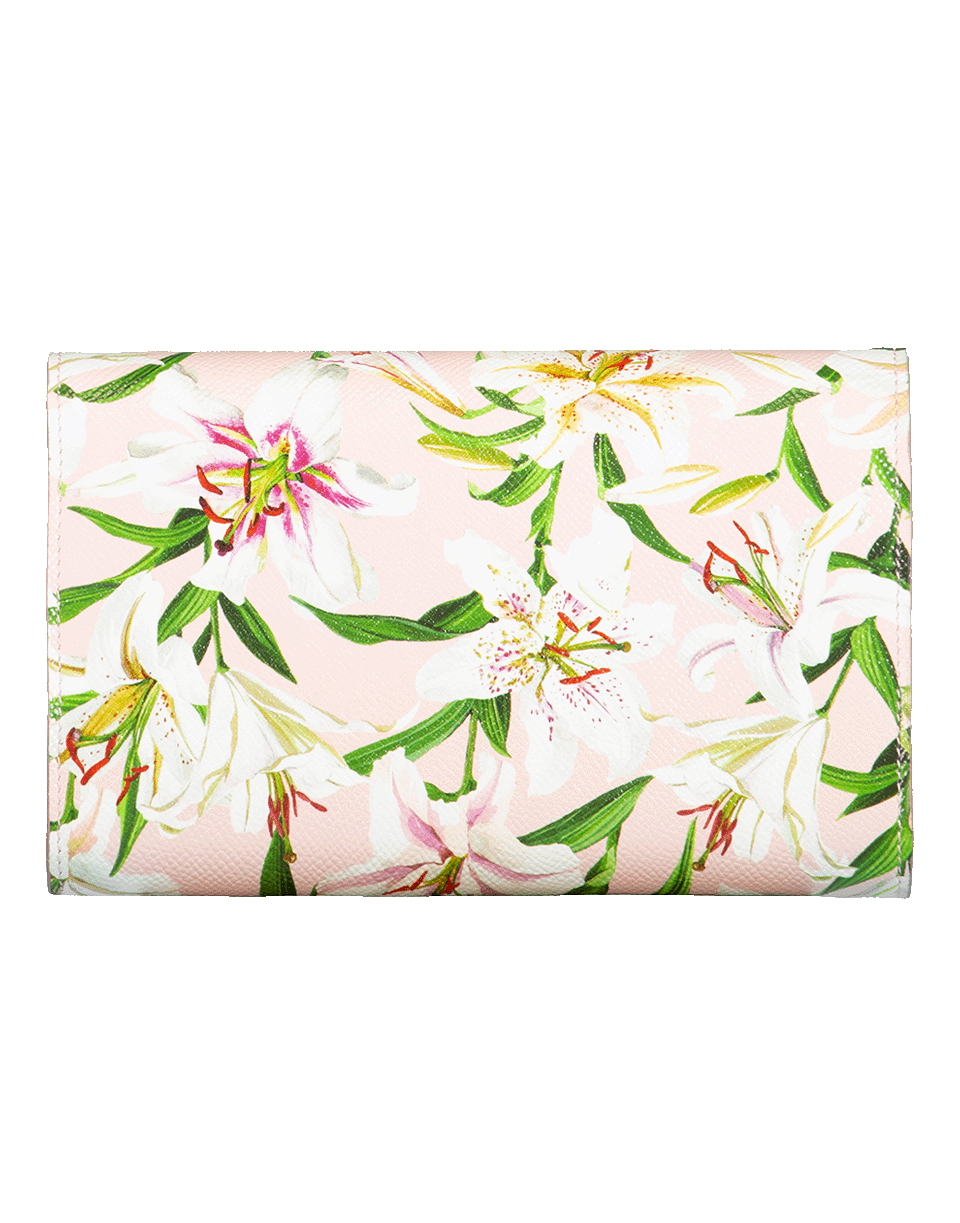 DOLCE & GABBANA-Lily Print Wallet On Chain-ROSA