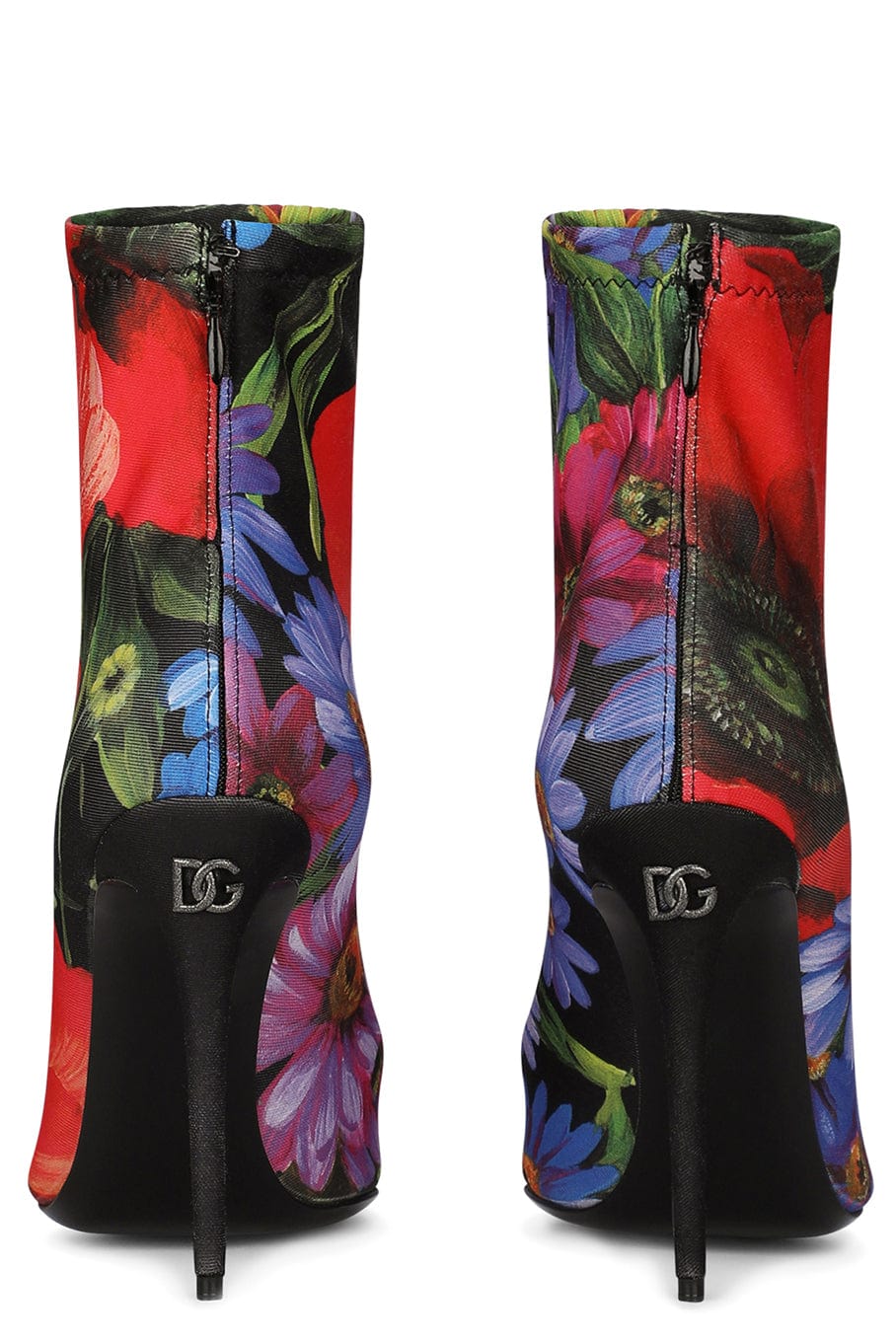 DOLCE & GABBANA-Pointed Toe Flower Bootie-