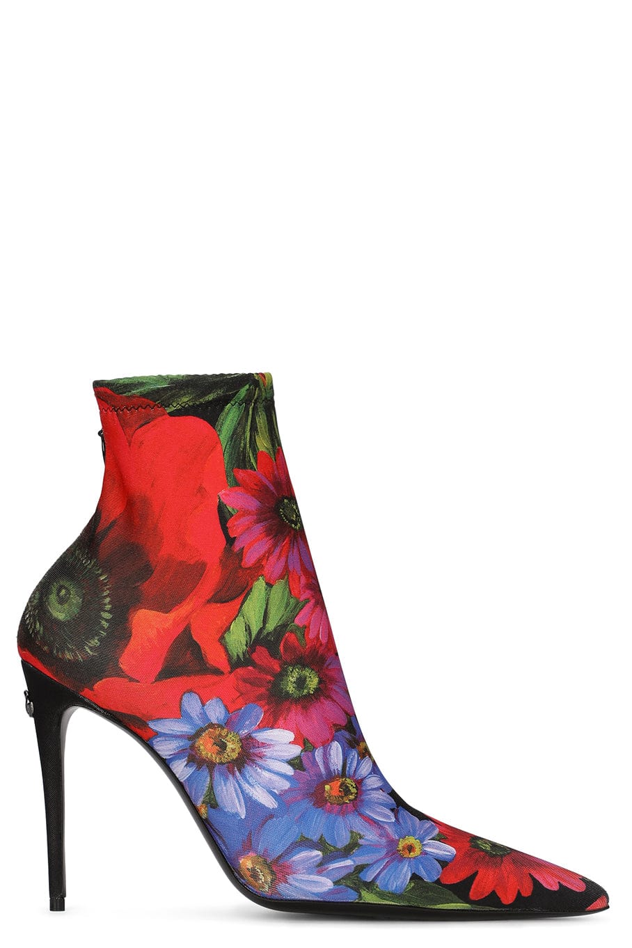 DOLCE & GABBANA-Pointed Toe Flower Bootie-