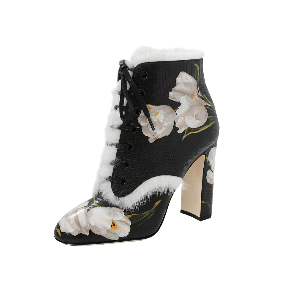 DOLCE & GABBANA-Tulip Print Bootie-