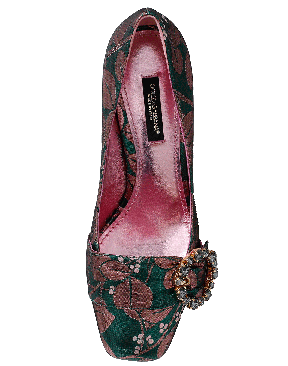 DOLCE & GABBANA-Jeweled Buckle Diamond Pump-