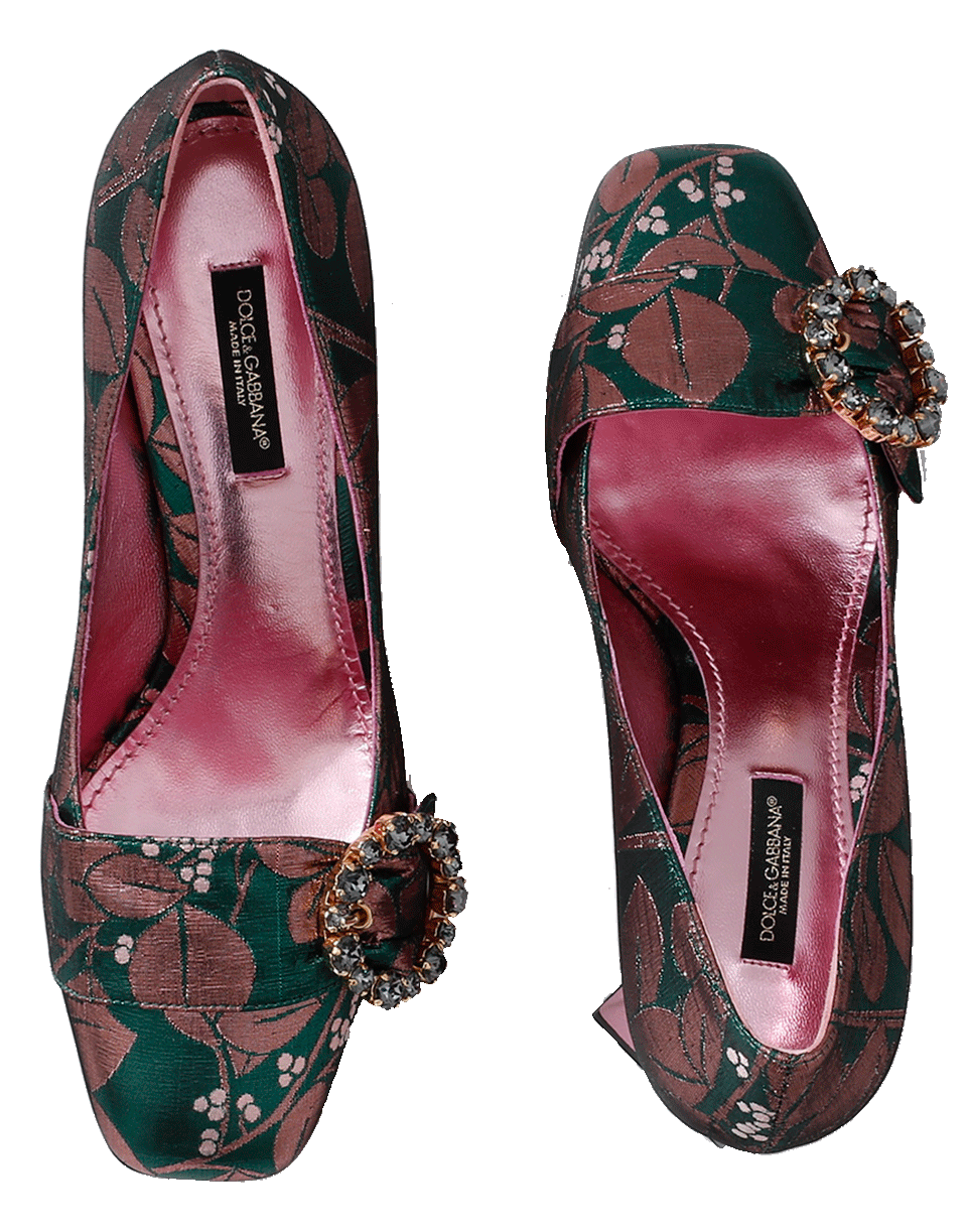 DOLCE & GABBANA-Jeweled Buckle Diamond Pump-