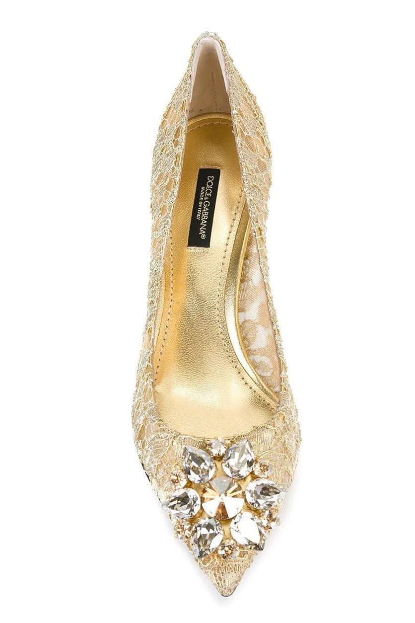 DOLCE & GABBANA-Belucci Lace Pump 60 - Gold-