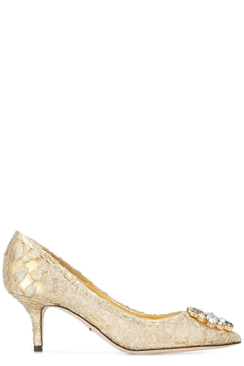 DOLCE & GABBANA-Belucci Lace Pump 60 - Gold-