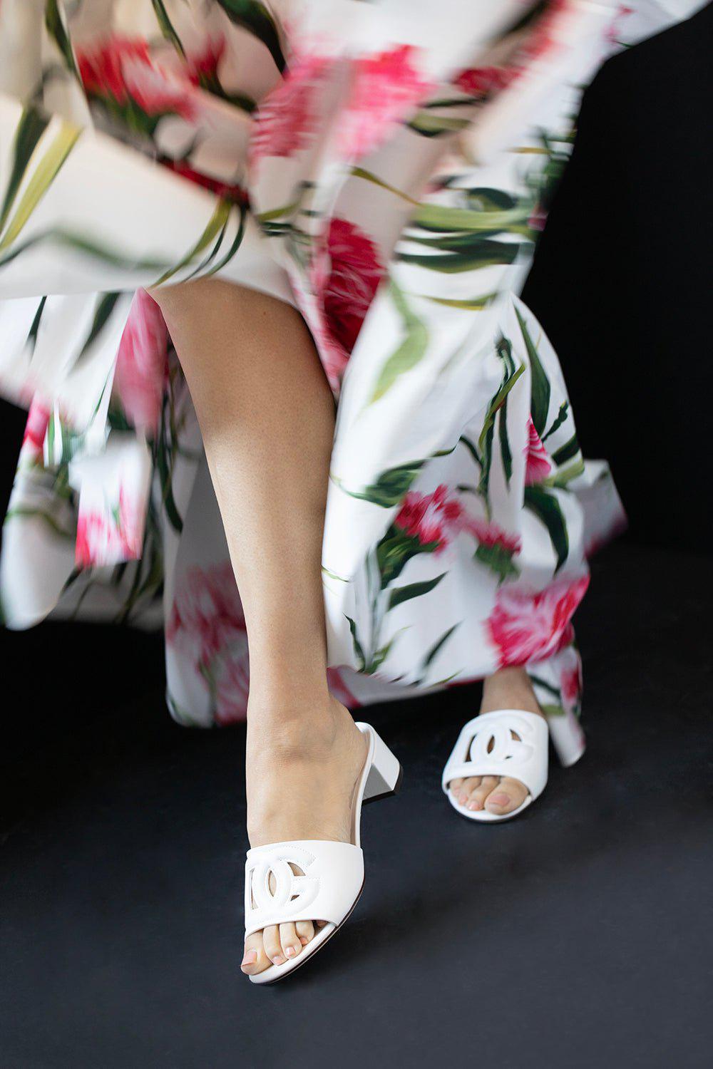 DOLCE & GABBANA-DG Logo Cutout Mules-