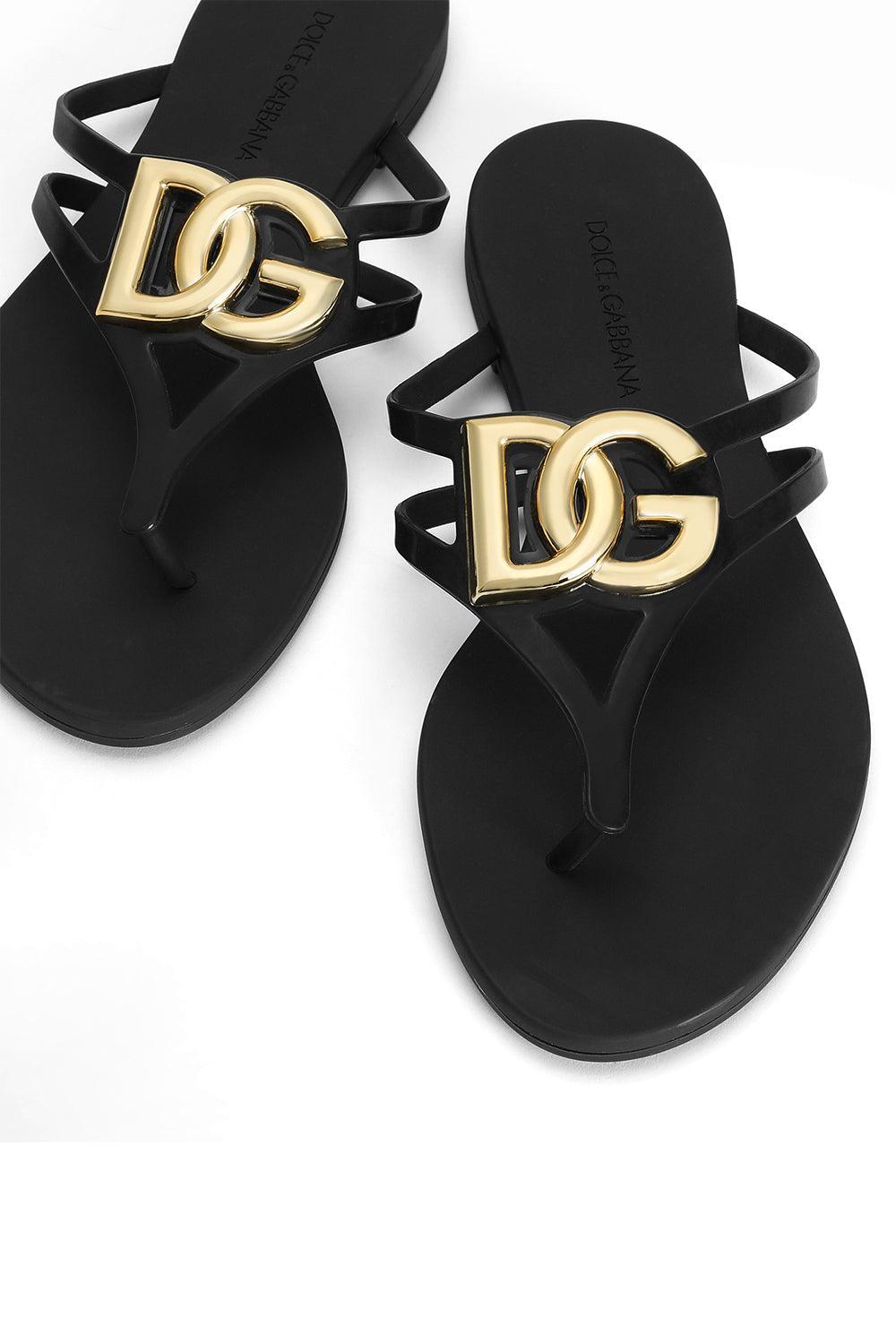 Rubber Thong Sandal - Black-BLACK-36-SHOESANDAL-DOLCE & GABBANA