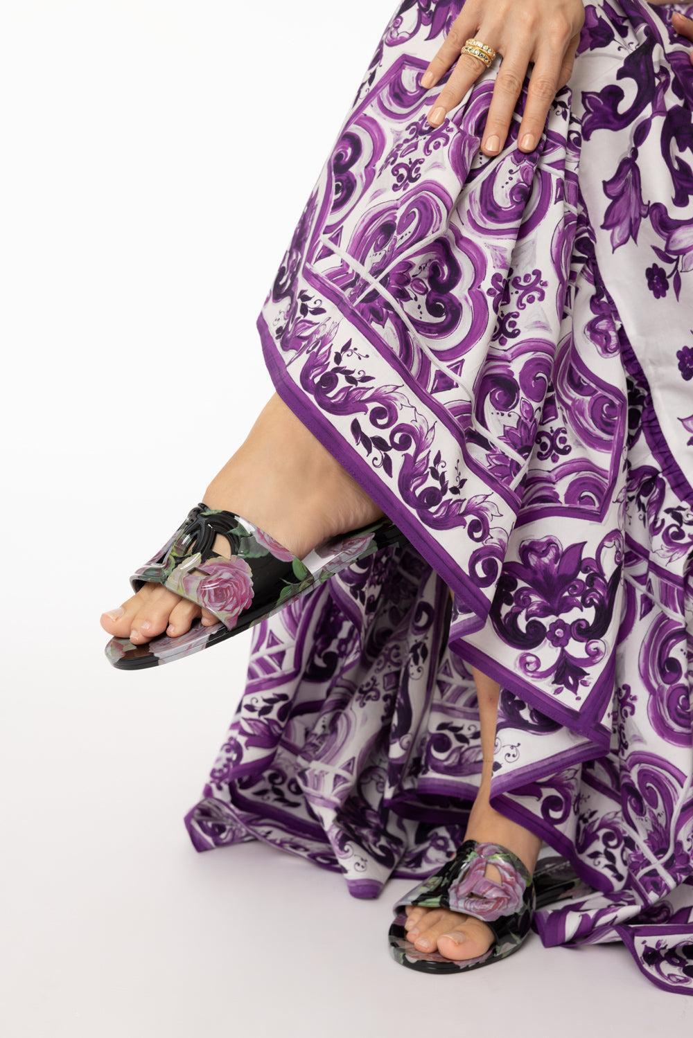 Beachwear Sliders - Black Floral-BLACK FLORAL-37-SHOESANDAL-DOLCE & GABBANA